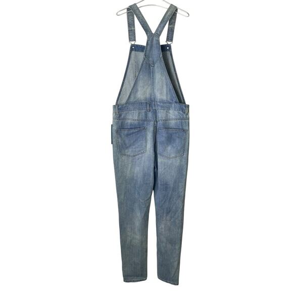 Elwood Men's Slim Destructed Denim Overalls Light Wash Size 32 - Picture 3 of 8